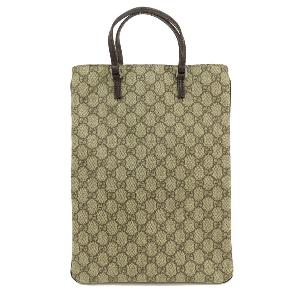 Gucci Supreme vertical tote bag canvas leather GG brown